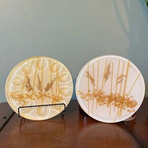 Vintage Mid Century Lucite pasta wheat serving set with deviled egg tray